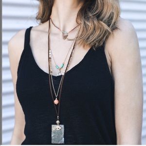 •NEW Three Bird Nest layered necklace - boho •